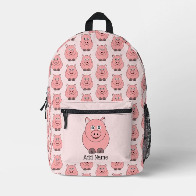Sac À Dos Imprimé Conception de porc personnalisée (Recto)