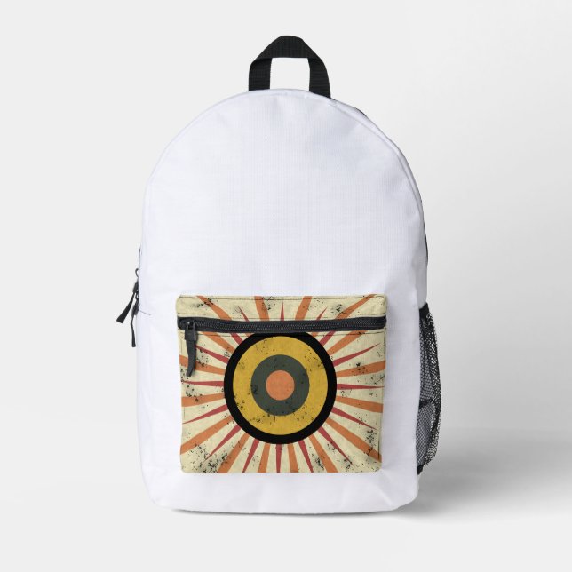 Sac À Dos Imprimé Conception de soleil levant rétro boho (Recto)