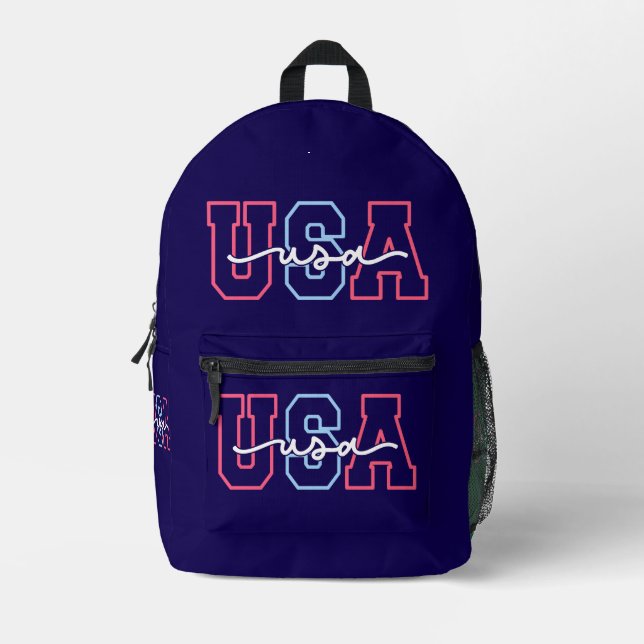 Sac À Dos Imprimé Conception de texte USA 4 juillet-62118 (Recto)