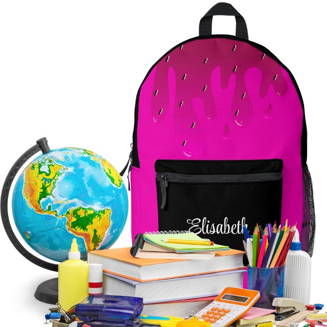 Sac À Dos Imprimé Conception Enfants Mignonne Pailletée Fraise qui D (Glitter Strawberry Dripping Slime Personalized Backpack)
