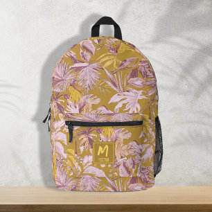 Sac À Dos Imprimé Conception moderne graphique Jaune Feuille Tropica
