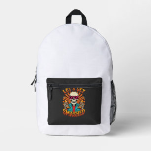 Sac À Dos Imprimé Conception squelette de bière écrasée Halloween dr