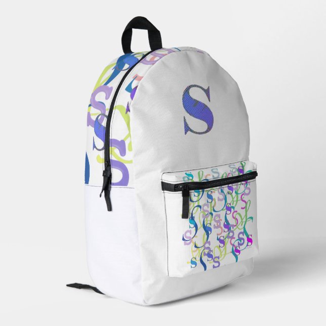 Sac À Dos Imprimé Confettis en forme de lettre "S" (Coin arrière gauche)