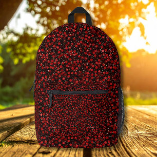 Sac À Dos Imprimé Confettis rouges élégants sur fond noir pailleté