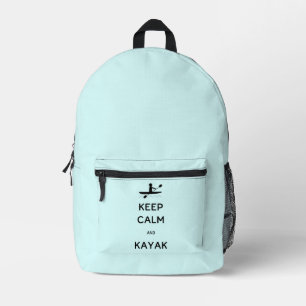 Sac À Dos Imprimé Conserver le calme et Kayak Nom personnalisé