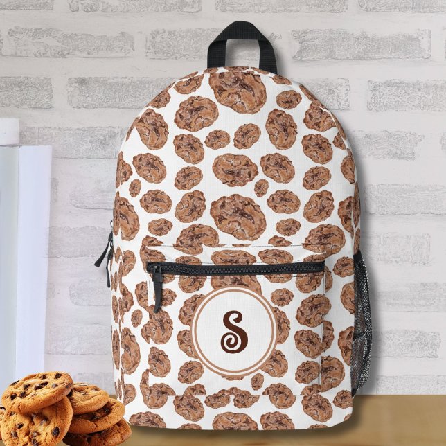 Sac À Dos Imprimé Cookies à puces de chocolat d'aquarelle personnali (Créateur téléchargé)