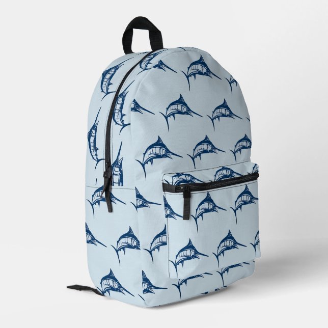 Sac À Dos Imprimé Cool Blue Swordfish Motif (Coin arrière gauche)