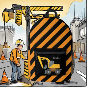 Sac À Dos Imprimé Cool boys Construction digger truck ajouter nom