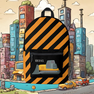 Sac À Dos Imprimé Cool boys Construction digger truck ajouter nom