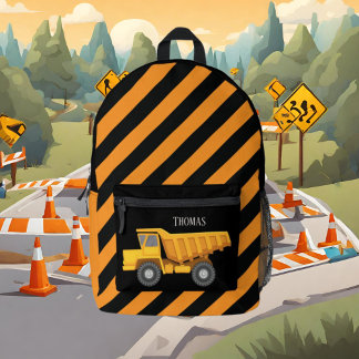 Sac À Dos Imprimé Cool boys Construction dumtruck ajouter nom