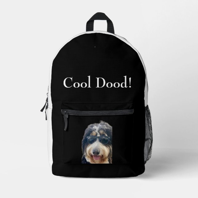 Sac À Dos Imprimé "Cool Dood!" Cute Dog Wearing Sunglasses Backpack (Recto)