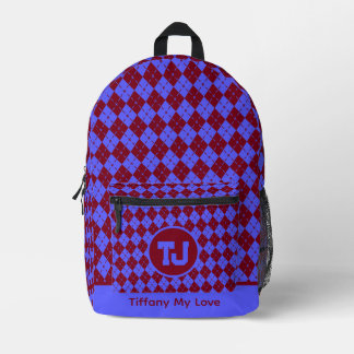 Sac À Dos Imprimé Cool Élémentaire Étudiant Monogramme Personnalisé 