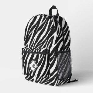 Sac À Dos Imprimé Cool noir et blanc Motif Zebra Imprimer Monogramme