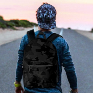 Sac À Dos Imprimé Cool noir et gris Caméra militaire Motif Design