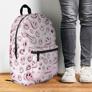 Sac À Dos Imprimé Cool Retour à l'école Smile Girl Pastel rose
