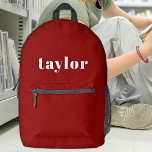 Sac À Dos Imprimé Cool Rouge Moderne Minimaliste Simple Design tenda<br><div class="desc">Voici le Cool Dark Red Modern Minimalist Simple Stylish Trendy Printed Backpack - un accessoire polyvalent et élégant, adapté à différents usages, des fournitures scolaires aux solutions personnalisées pour les enseignants, les adultes et même les mamans qui ont besoin d'un sac à couches à la mode pour tout-petits. Ce sac...</div>