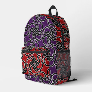Sac À Dos Imprimé Cool Rouge violet noir Celtique noeud moderne Mono