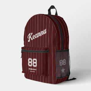 Sac À Dos Imprimé Cool Stylish Sportball Maroon Red Stripes