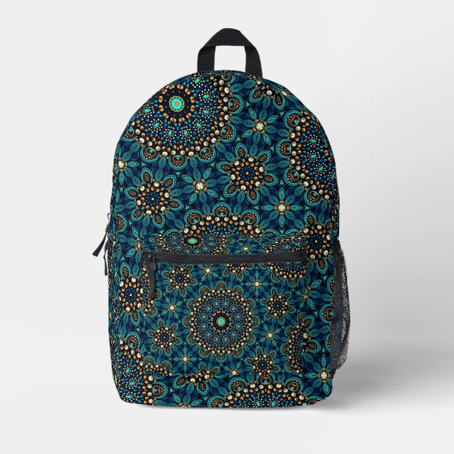 Sac À Dos Imprimé Cool tendance Turquoise Funky Abstract Design (Recto)