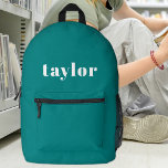 Sac À Dos Imprimé Cool Turquoise moderne minimaliste tendance person<br><div class="desc">Voici le Cool Turquoise moderne minimaliste tendance imprimé sac à dos personnalisé, un accessoire polyvalent et élégant, adapté à divers usages. Ce sac à dos est un excellent choix pour les fournitures de retour à l'école, offrant une personnalisation avec un nom pour une identification facile. Il s'adresse à la fois...</div>