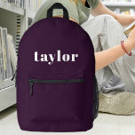 Sac À Dos Imprimé Cool violet moderne minimaliste tendance personnal<br><div class="desc">Voici le Cool Purple Modern Minimalist Tendance Sac à dos imprimé personnalisé - un accessoire exceptionnel qui combine style et fonctionnalité pour une variété de besoins. Ce sac à dos est parfait pour les fournitures de retour à l'école, fournissant une touche personnalisée aux élèves et aux enseignants. L'option d'ajouter un...</div>
