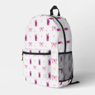 Sac À Dos Imprimé Coquette Bow rose Macarons Aquarelle mignonne