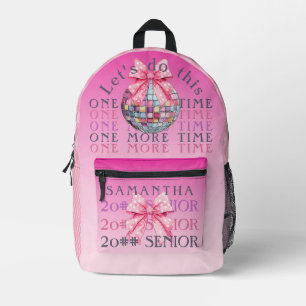Sac À Dos Imprimé Coquette Girinine Disco Ball Pink Bow Senior