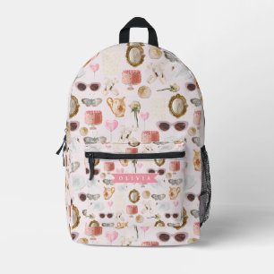 Sac À Dos Imprimé Coquette Rose Personnalisé Féminin Vintage