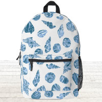Coquillage nautique aquarelle bleu et blanc
