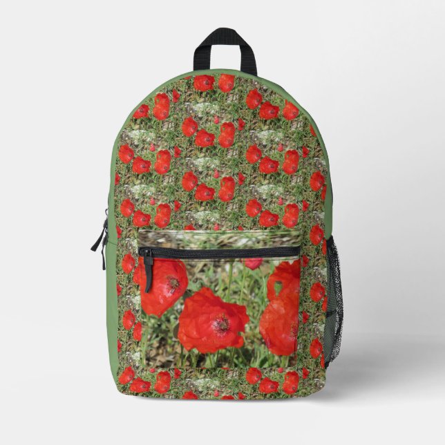 Sac À Dos Imprimé Corfou Red Poppies (Recto)