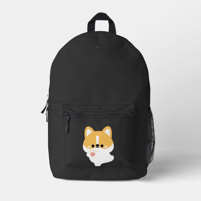 Sac À Dos Imprimé Corgi d'amour (Recto)