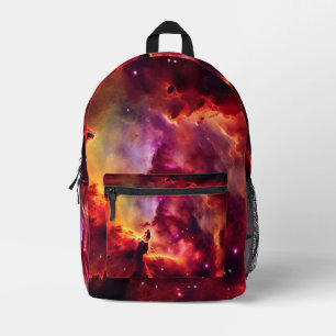 Sac À Dos Imprimé Cosmos Espace Ciel Nébuleuse Rouge