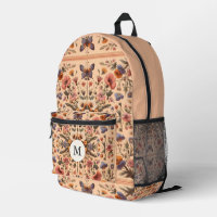 Cottagecore Fleur sauvage Vintage Peach Monogramme