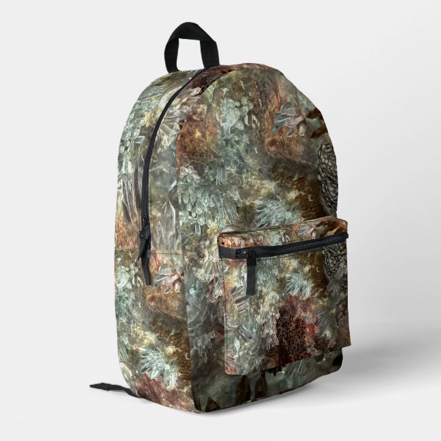 Sac À Dos Imprimé Couches sourdines de cristaux bruns (Coin arrière gauche)