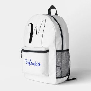 Sac À Dos Imprimé Couleur blanche cool - Nom de la lettre initiale M
