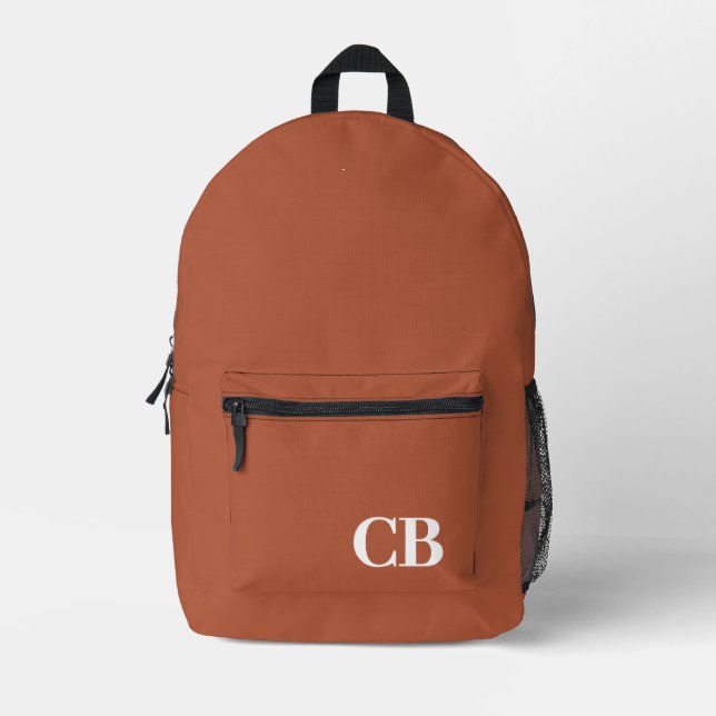 Sac à dos imprimé couleur Burnt Copper Monogramme (Recto)