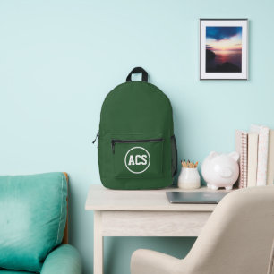 Sac À Dos Imprimé Couleurs et lettres de l'école verte et blanche