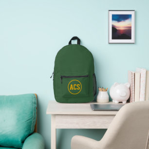 Sac À Dos Imprimé Couleurs et lettres de l'école verte et or
