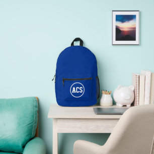 Sac À Dos Imprimé Couleurs et lettres scolaires bleu royal et blanc