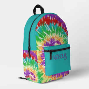 Sac À Dos Imprimé Couleurs Rétro Arc-en-Ciel Amusantes Monogramme Ti