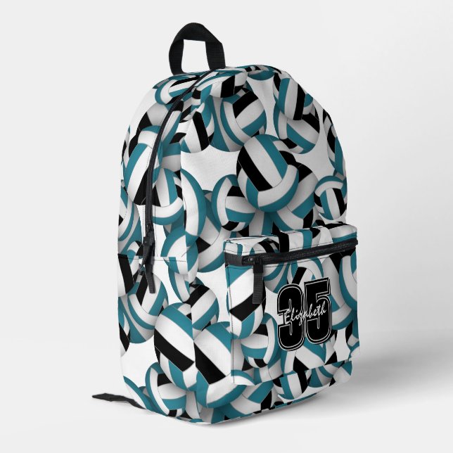 Sac À Dos Imprimé Couleurs turquoises de l'équipe de volley-ball noi (Coin arrière gauche)