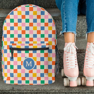 Sac À Dos Imprimé Couleurs Vintages Monogramme en carton rétro
