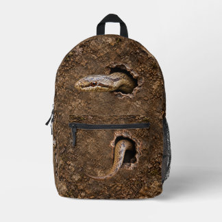 Sac À Dos Imprimé Couleuvre lisse émergeant de trous rocheux Faune