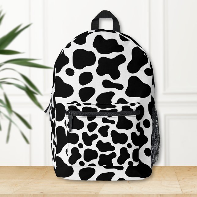 Sac À Dos Imprimé Cow print backpack, Black and white cow backpack (Créateur téléchargé)