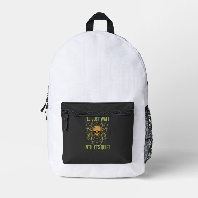 Sac À Dos Imprimé Crâne d'araignée Halloween silencieux (Recto)