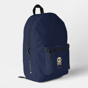 Sac À Dos Imprimé Crâne de croix d'or Stylé Bleu marine foncé 