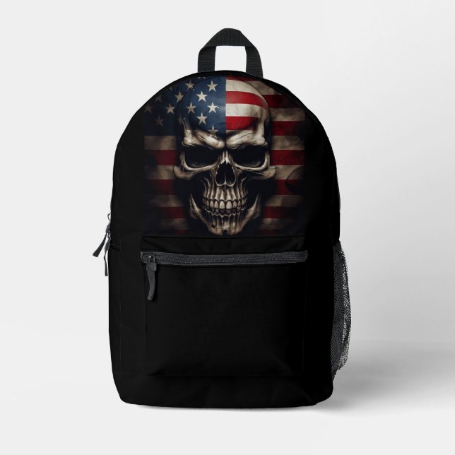 Sac À Dos Imprimé Crâne de drapeau américain  (Recto)