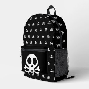 Sac À Dos Imprimé crâne effrayant sur fond noir
