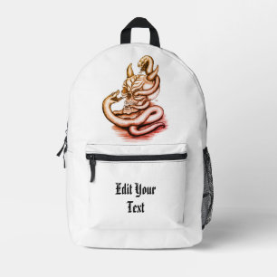 Sac À Dos Imprimé Crâne - Tête diabolique avec serpent