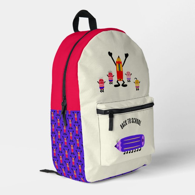 Sac À Dos Imprimé Crayons amusants (Coin arrière gauche)